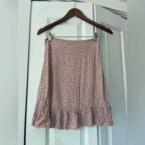 Brandy Melville Pink Floral Skirt